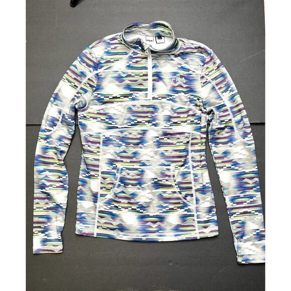 Fila Jackets & Blazers - FILA SPORT 1/3 ZIP PULLOVER RUNNING JACKET Geometric Patterns SIZE S EUC